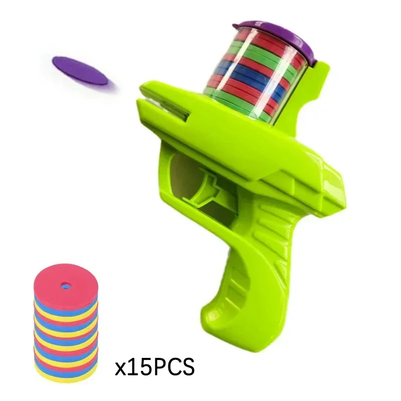 Double Player EVA Flying Disc Gun Parent-Child Interactive Shooter Soft Bullets