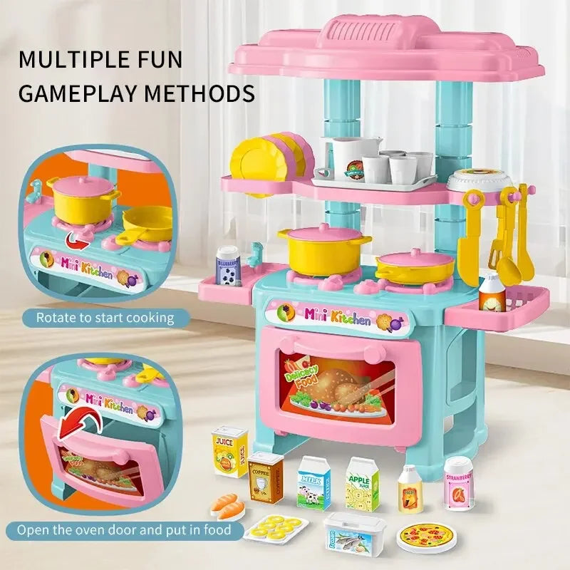 Mini Kitchen Counter Play Set Cooking Tableware